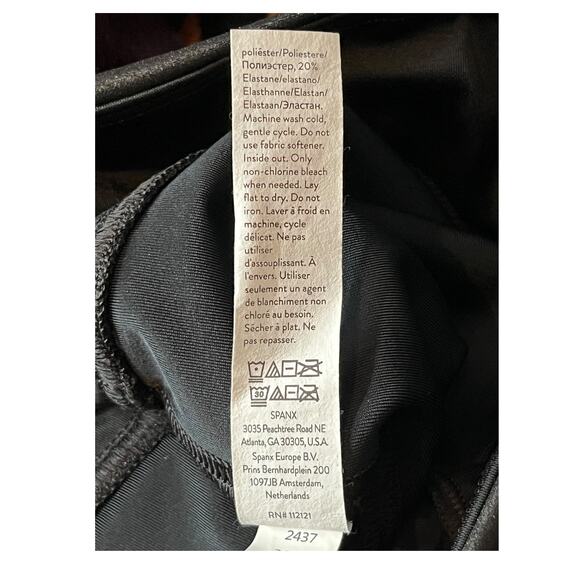 Spanx leggings 2437 faux leather black size Medium M - Picture 5 of 5